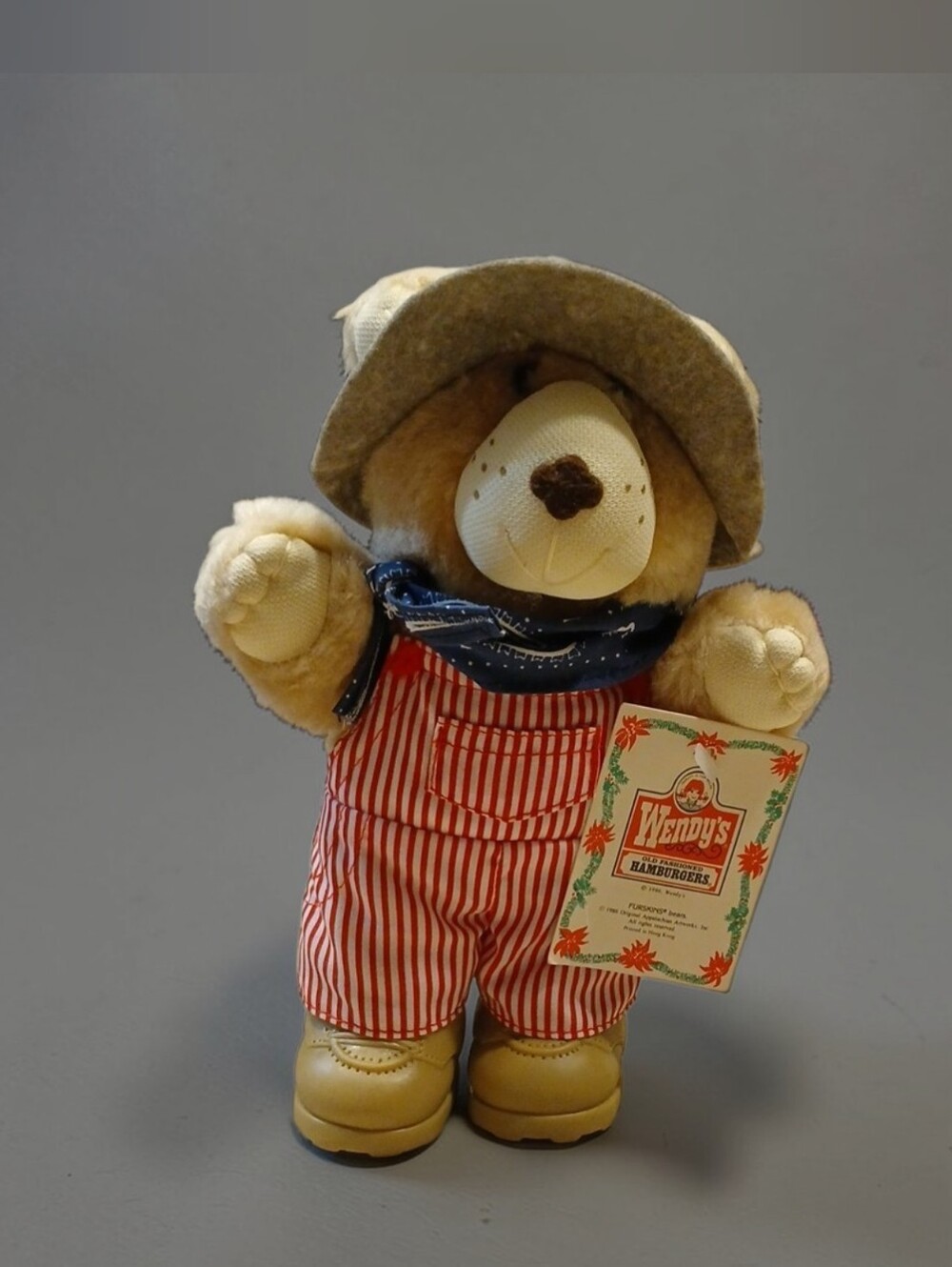 VTG 1986 Wendy's Furskins Bear DUDLEY Plush Holiday Edition NWT Original Tags